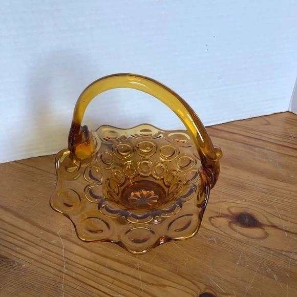 Vintage LE Smith Amber Moon and  Stars Basket - Picture 3 of 8